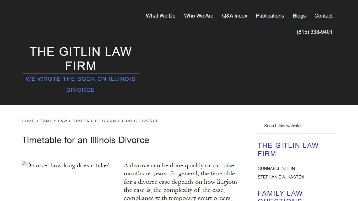 Timetable for an Illinois Divorce The Gitlin Law Firm