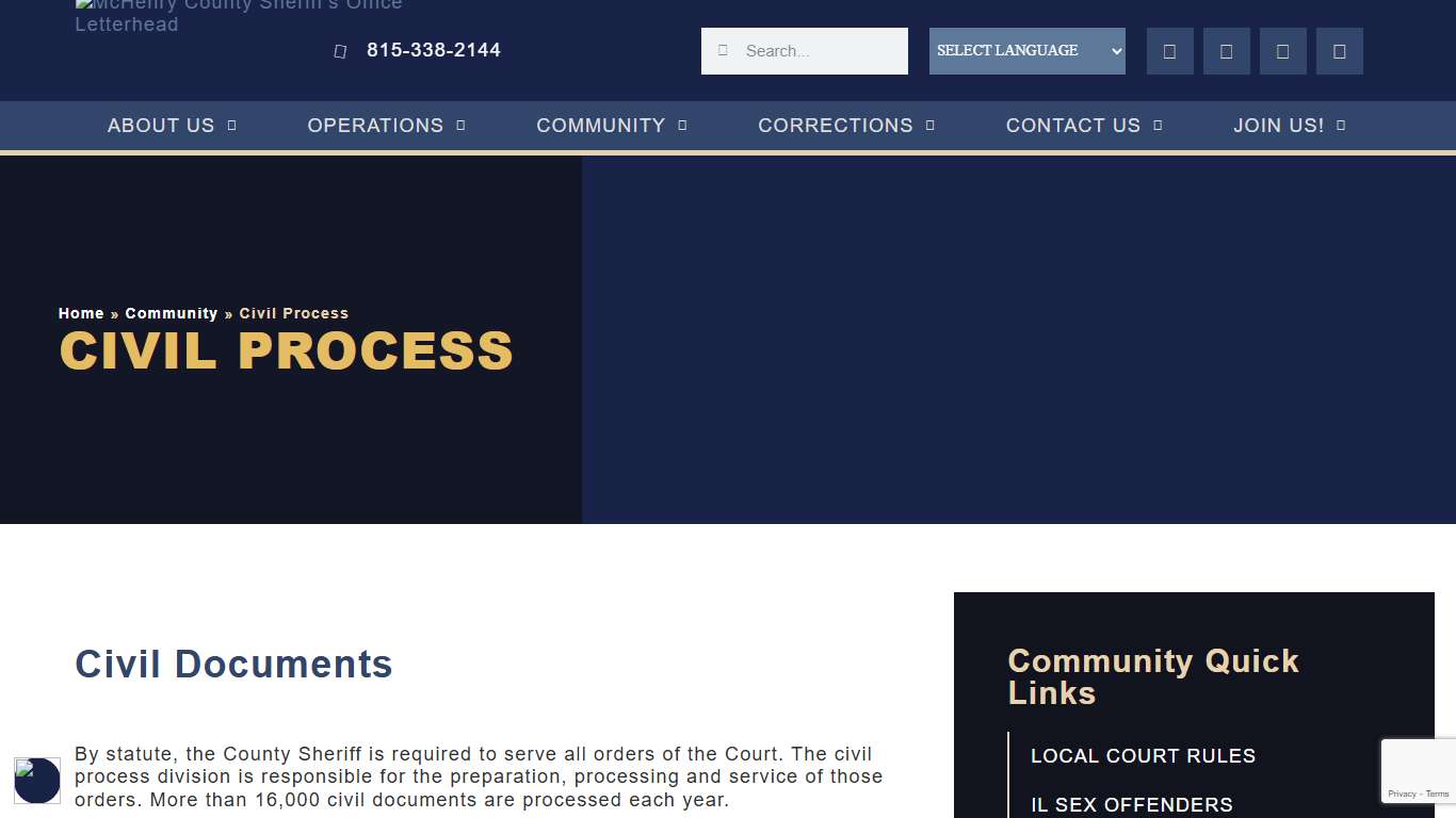 Civil Documents & Processing Fees - McHenry County Sheriff's Office
