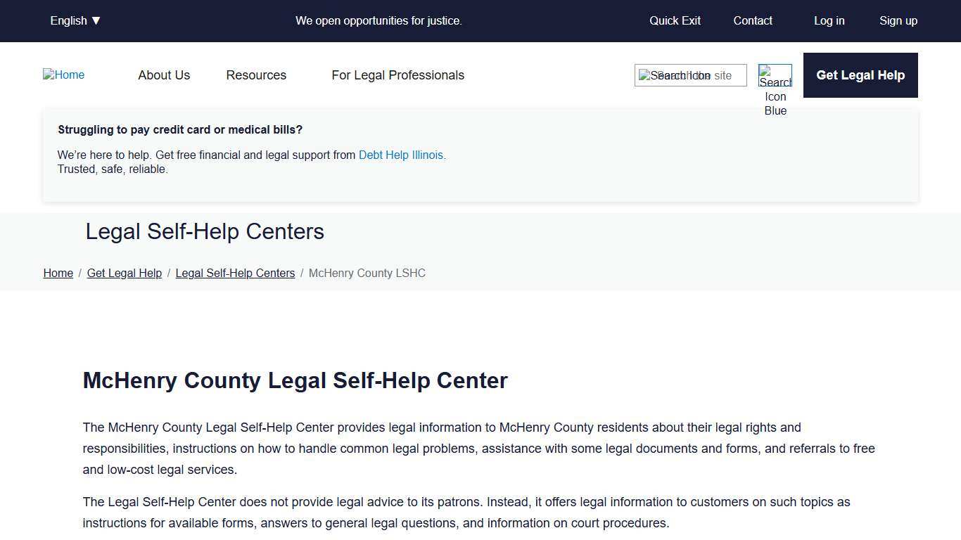 McHenry County Legal Self-Help Center Illinois Legal Aid Online