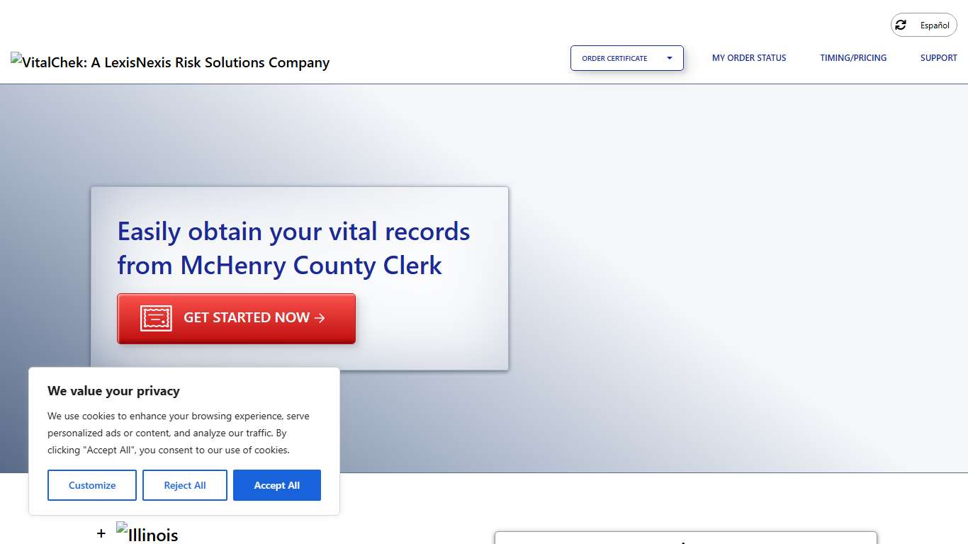 McHenry County Clerk (IL) Order Certificates - VitalChek